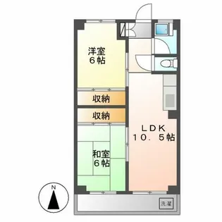 白竜ビル【401号室】の間取り