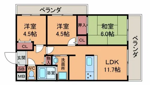 エムズコート【3階】の間取り