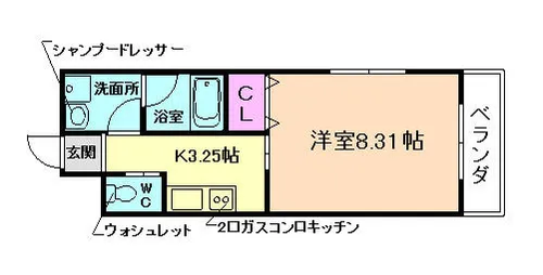 アジュール城南【301号室】の間取り