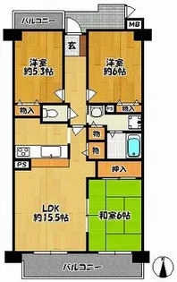 サンディ・パークスⅠ番館【10階】の間取り