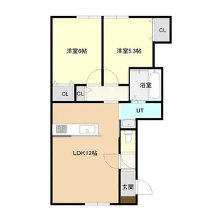 S.CREST山の手【I-201号室】の間取り