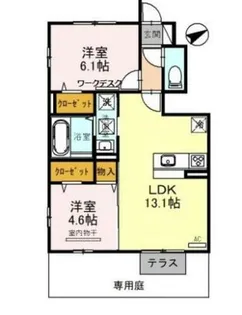 フローラ土生 C棟【1階】の間取り