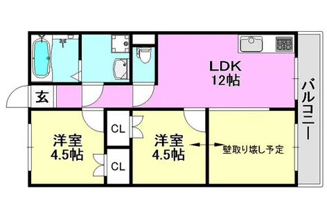 エクセル春日丘【102号室】の間取り