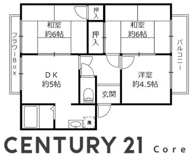 シャルム野洲 野洲市野洲【2階】の間取り