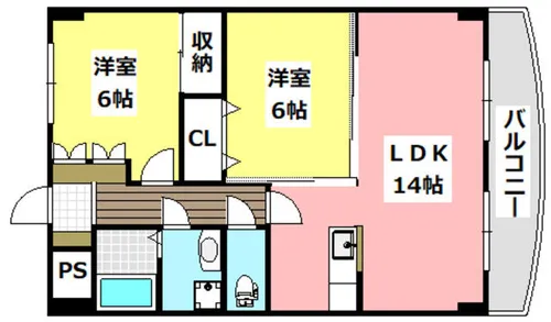 レジデンスベルメゾン【203号室】の間取り