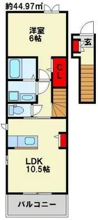 ピンズ本城【203号室】の間取り