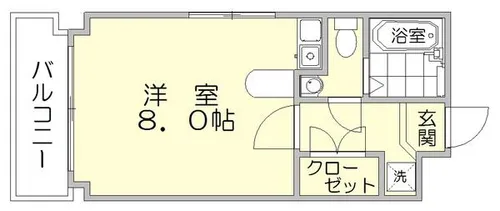メモリアル博多【208号室】の間取り