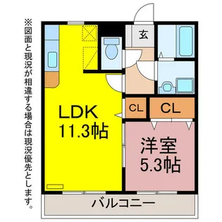 グラトンハウスⅡ【102号室】の間取り