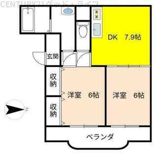 DONN FIUME【103号室】の間取り