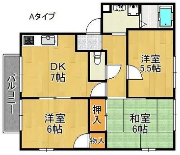 サンプライム阪南【2階】の間取り