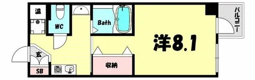 ハーヴィス神戸【6階】の間取り