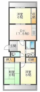 浜田センターハイツ【1階】の間取り