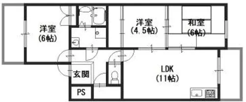 スクエアメゾン並河【4階】の間取り