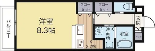 ギャラン御供所【3階】の間取り