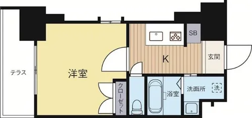 福岡県福岡市中央区清川2丁目【マンション】の間取り