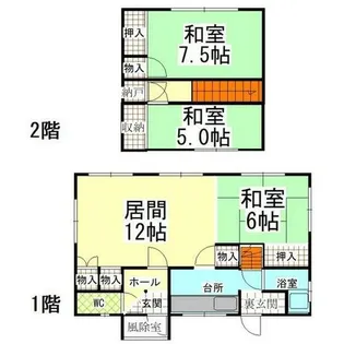北海道網走市駒場北2丁目【一戸建】の間取り