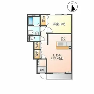 メルヴェーユ【102号室】の間取り
