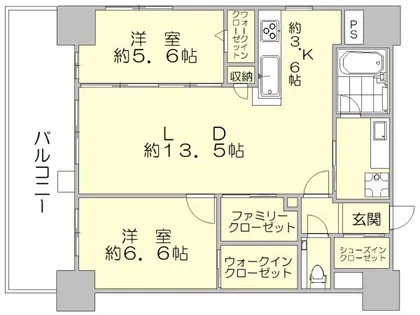 ゼクシオン博多【11階】の間取り