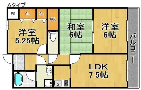 ラフィーネ住之江【7階】の間取り