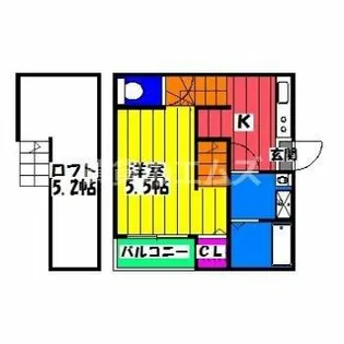 レーヴ大橋【2階】の間取り