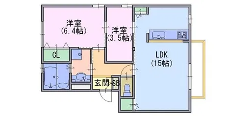 ルナパレス友岡【201号室】の間取り