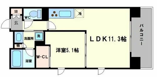 アジュールコート福島【6階】の間取り
