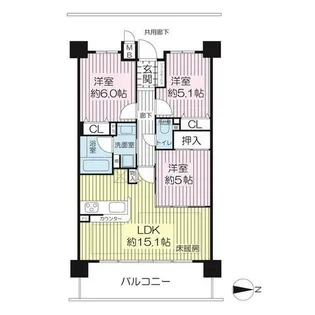 パデシオン十条(0003201)【4階】の間取り
