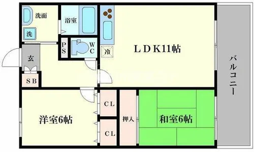 リアライズ花園町【8階】の間取り