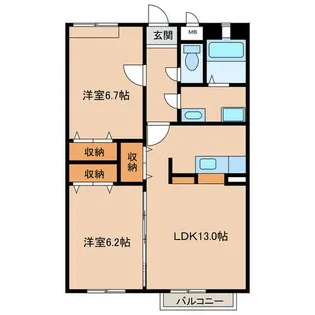 サンモールMAMA【2階】の間取り