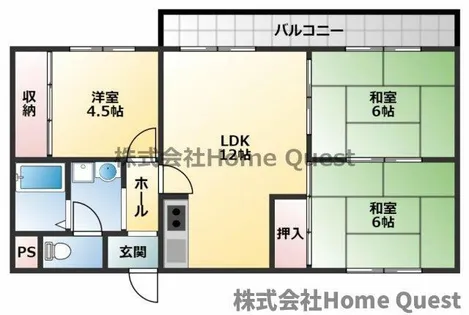 岩崎ハイツ【5階】の間取り