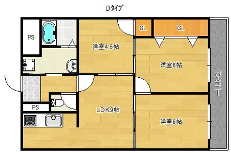 グランドール雨宮【4階】の間取り