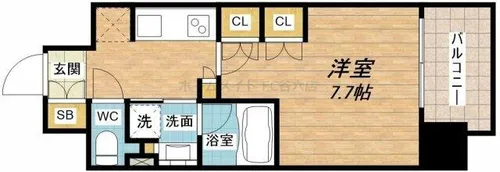 アーバネックス心斎橋【13階】の間取り