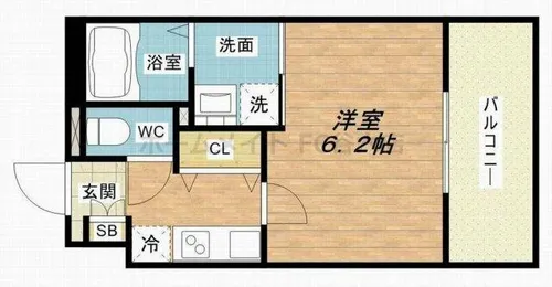 セオリー夕陽丘DOOR【2階】の間取り