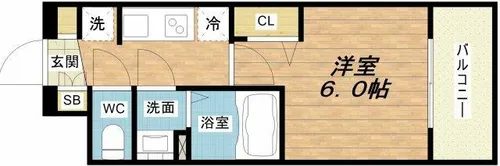 ララプレイス玉造パルク【4階】の間取り