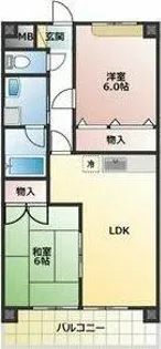 ベルトップ石橋【102号室】の間取り