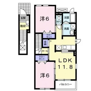 スマイル成田2【0201号室】の間取り