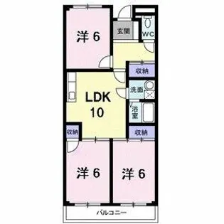 グリーンハイツ芝Ⅱ【2階】の間取り