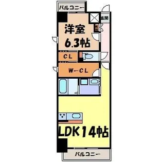 ファインブルーム新栄【2階】の間取り