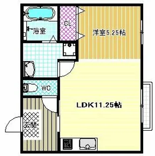 アベニュー北岡【202号室】の間取り