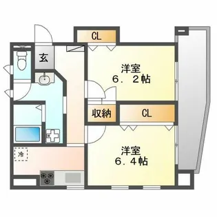 THE RESIDENCE IMAIKE NORTH【602号室】の間取り