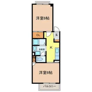 グリーンヒルハイツ【2階】の間取り