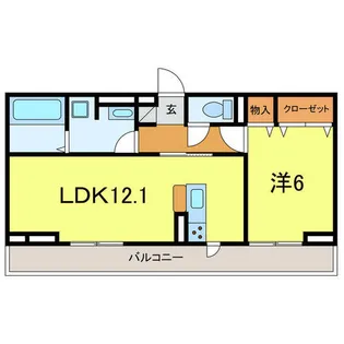 ヒュッゲ大山【202号室】の間取り