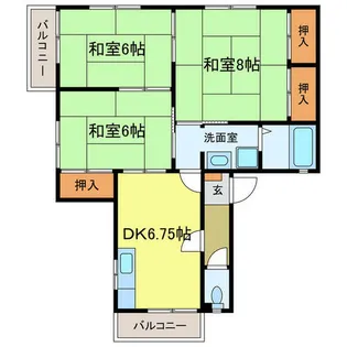 サンハイツB【201号室】の間取り
