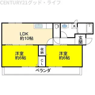 コーポフジ【101号室】の間取り