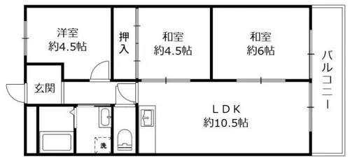 ベルエーヌ野洲(野洲市行畑2丁目)【3階】の間取り