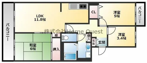 ヴィラ赤とんぼ【4階】の間取り