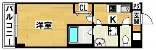 アシンメトリー三田【1階】の間取り