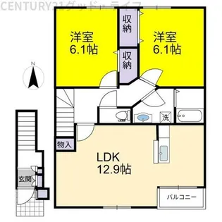 ソレアード カーサA【0201号室】の間取り