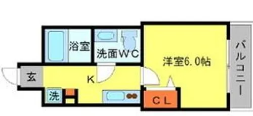 SERENiTE北浜【7階】の間取り