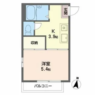 ル・クレール岡町【A202号室】の間取り